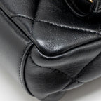 CHANEL LARGE HOBO BAG LAMBSKIN BLACK GHW (MICROCHIP)