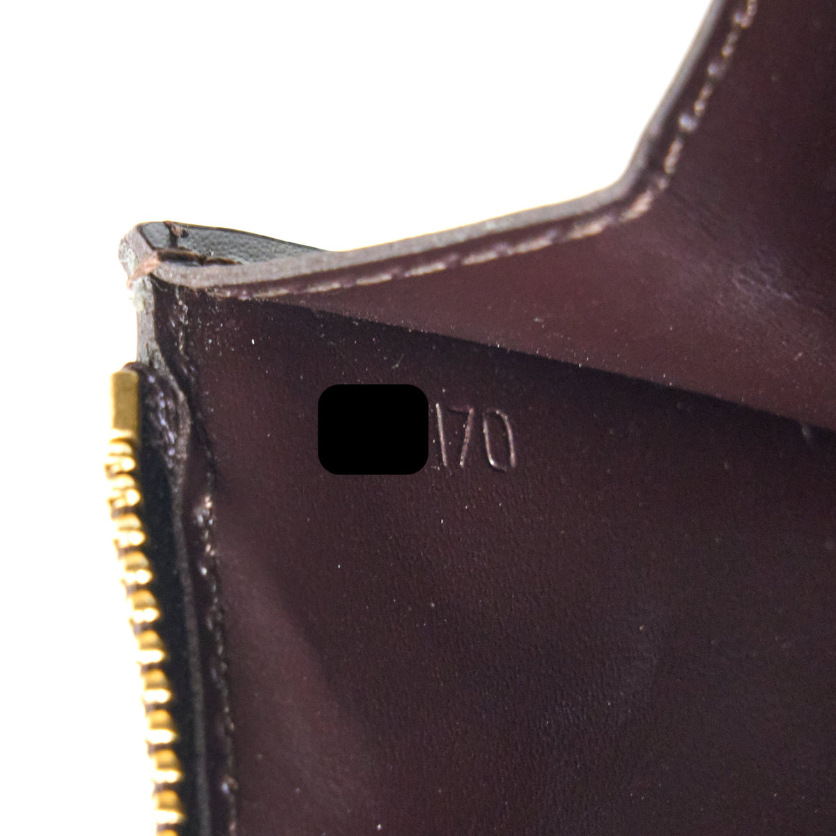 LOUIS VUITTON ZIPPY POUCH WITH KEY CHAIN PATENT DARK RED GHW