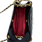 CHANEL 23C SMALL HOBO BAG SHINY CALFSKIN BLACK BRUSHED GHW (MICROCHIP)