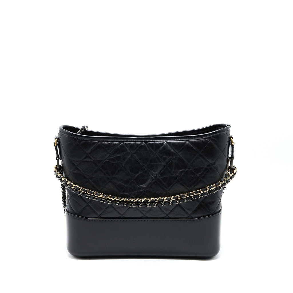 CHANEL LARGE GABRIELLE HOBO BAG AGED CALFSKIN BLACK MULTICOLOUR HARDWARE