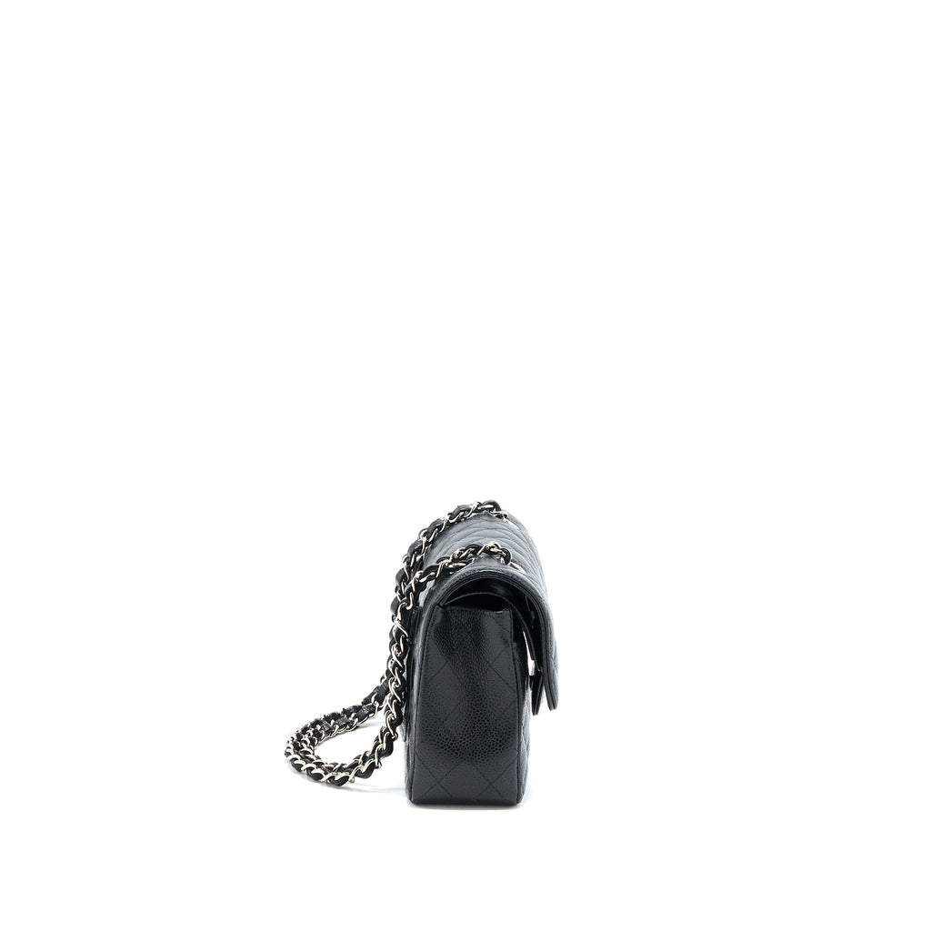 CHANEL SMALL CLASSIC FLAP BAG CAVIAR BLACK SHW