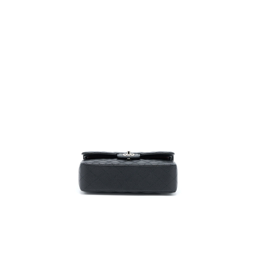 CHANEL SMALL CLASSIC FLAP BAG CAVIAR BLACK SHW