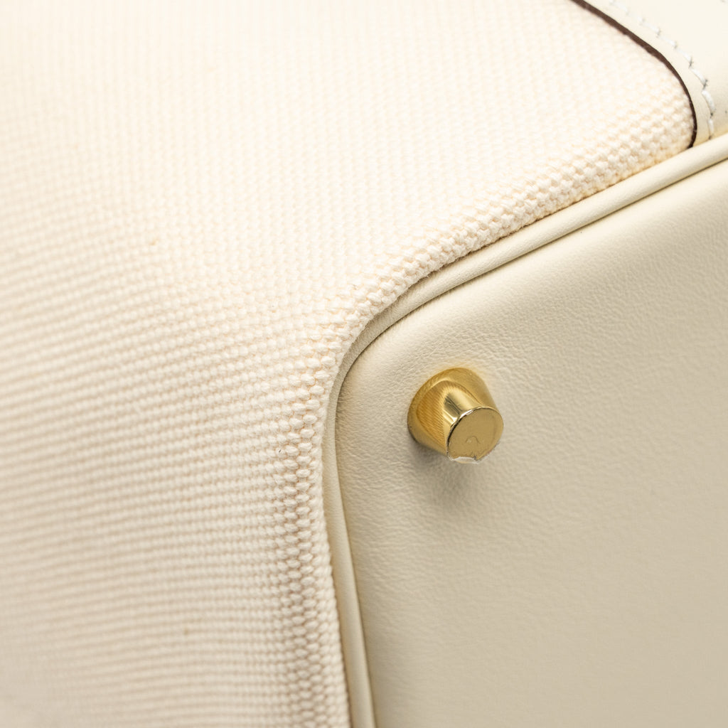 Hermes Picotin Cargo 18 Lock Bag Swift / Toile Canvas Nata GHW
