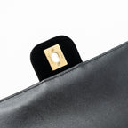 CHANEL 22B CHANEL ON CHAINS SQUARE FLAP BAG VELVET BLACK GHW (MICROCHIP)