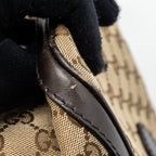GUCCI BOSTON BAG GG SUPREME CANVAS BROWN LGHW