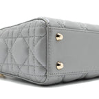 DIOR MINI LADY DIOR LAMBSKIN GREY LGHW