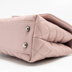 CHANEL SMALL COCO HANDLE CAVIAR PINK RUTHENIUM SHW