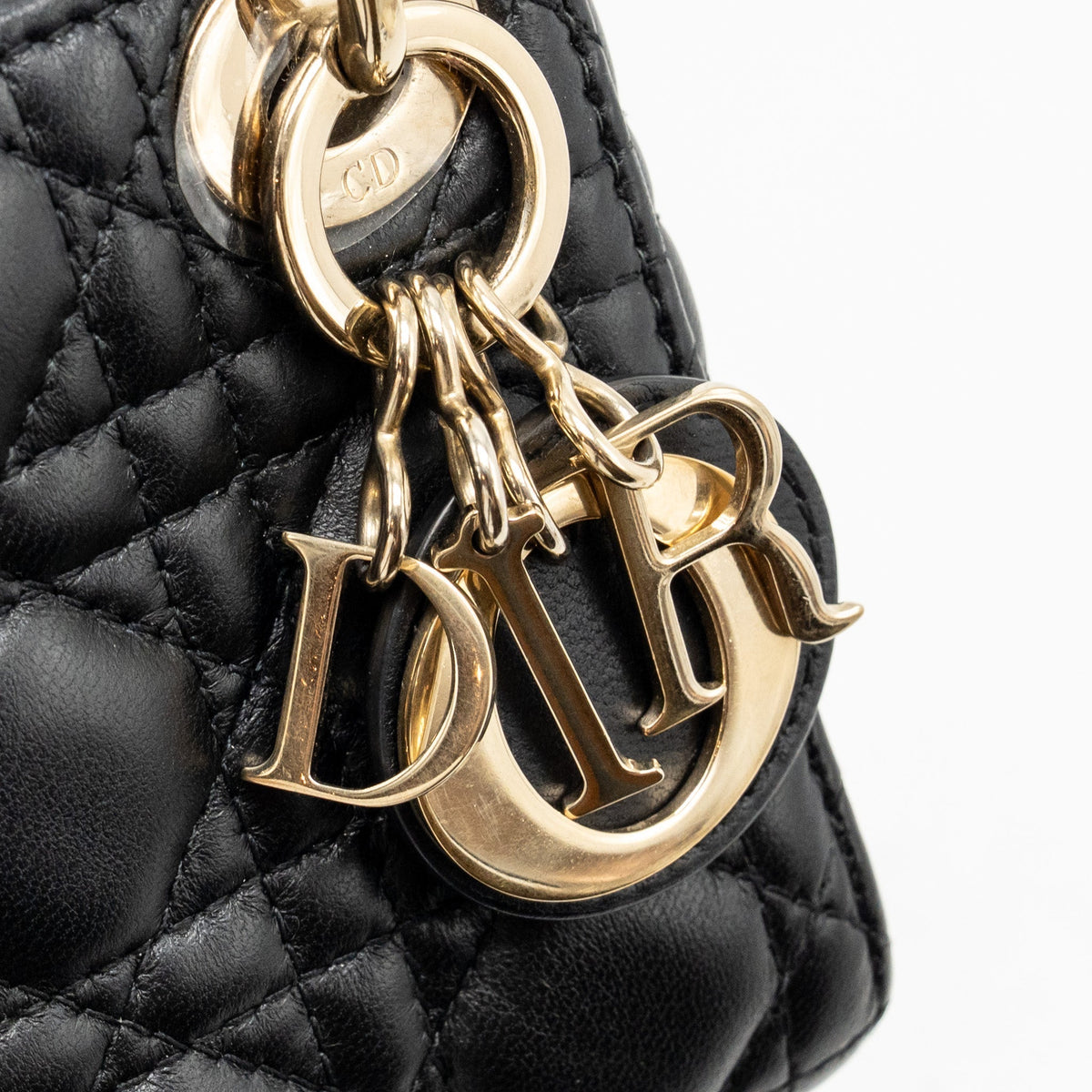 DIOR MICRO LADY DIOR LAMBSKIN BLACK LGHW