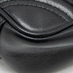 GUCCI MINI GG MARMONT FLAP BAG CALFSKIN BLACK GHW