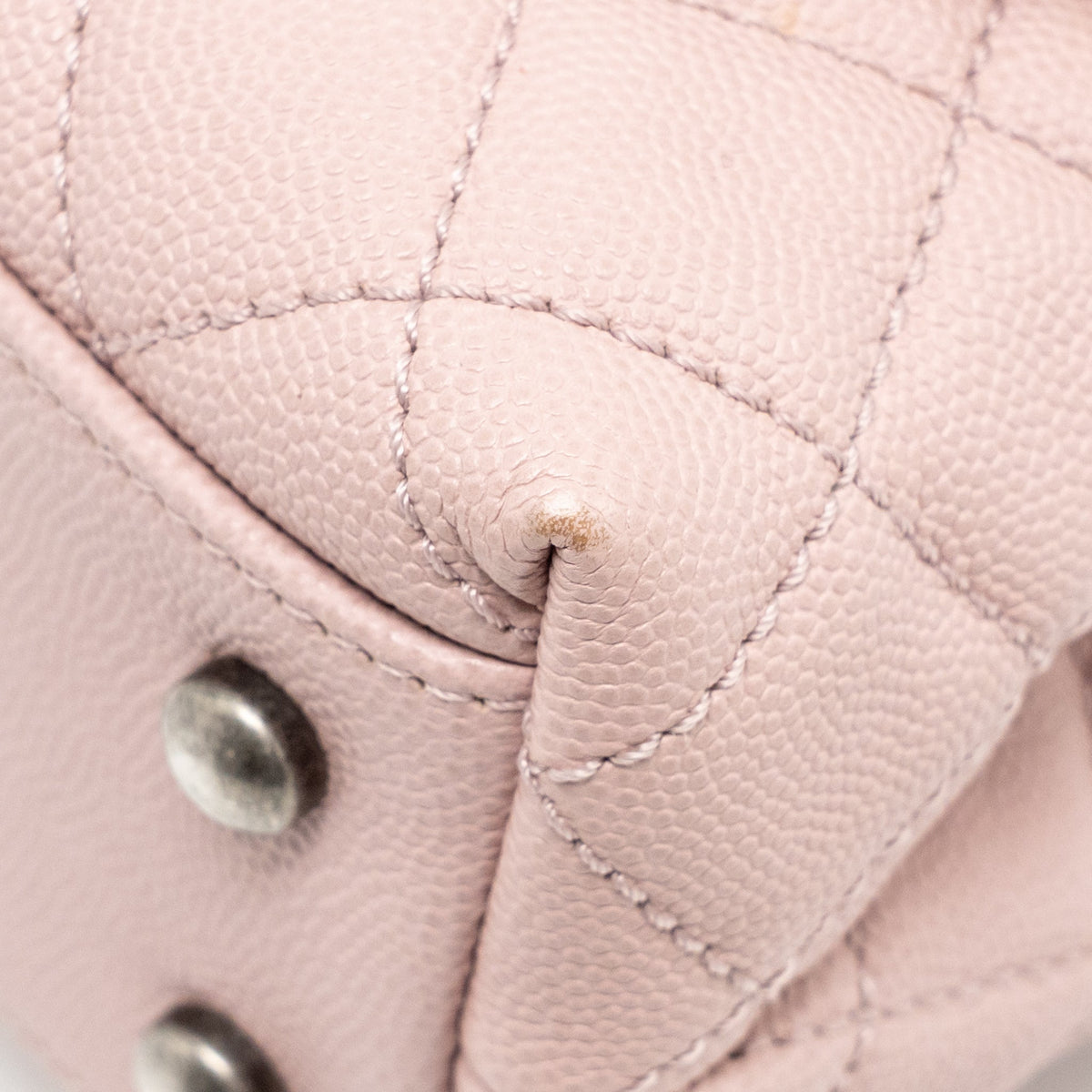 CHANEL SMALL COCO HANDLE CAVIAR PINK RUTHENIUM SHW