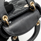 DIOR MICRO LADY DIOR LAMBSKIN BLACK LGHW