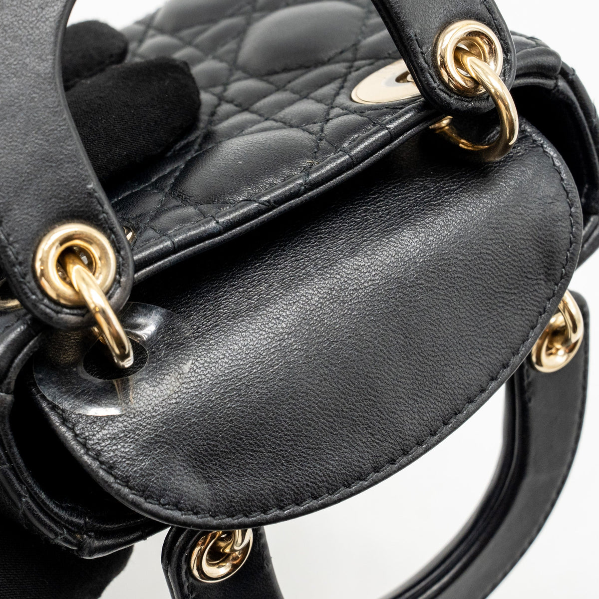 DIOR MICRO LADY DIOR LAMBSKIN BLACK LGHW