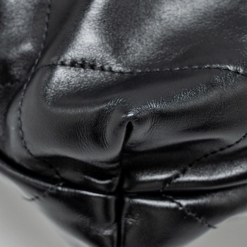 CHANEL SMALL 22 BAG SHINY CALFSKIN BLACK GHW (MICROCHIP)