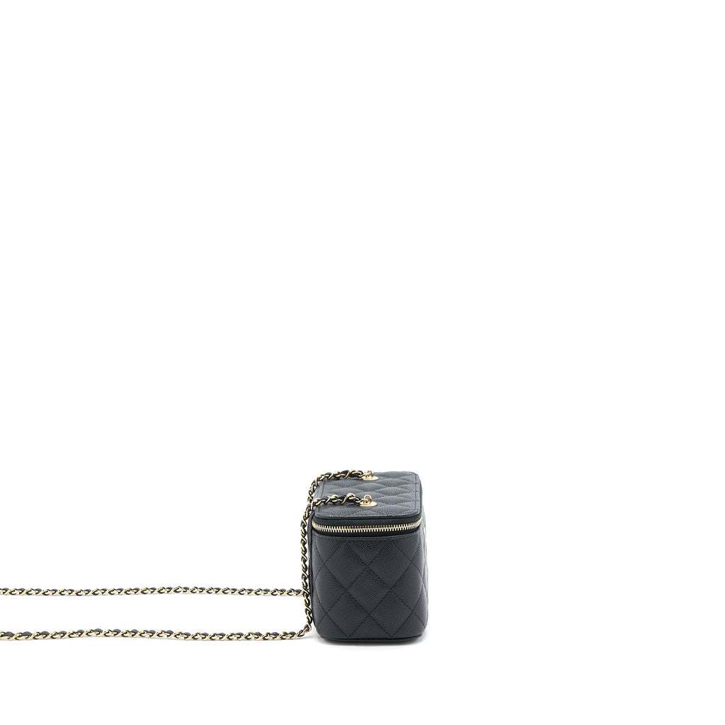 CHANEL LONG VANITY CASE CAVIAR BLACK LGHW (MICROCHIP)