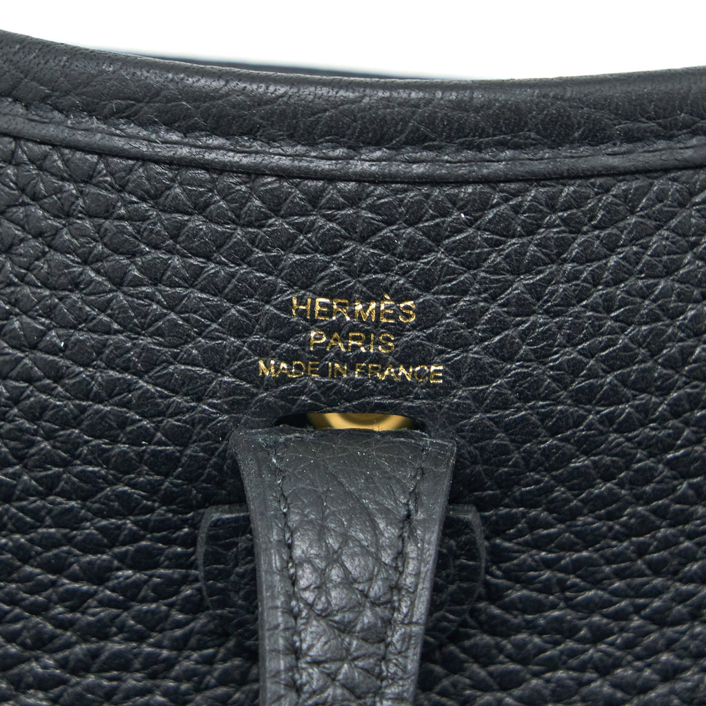 Hermes Mini Evelyne Clemence Black GHW