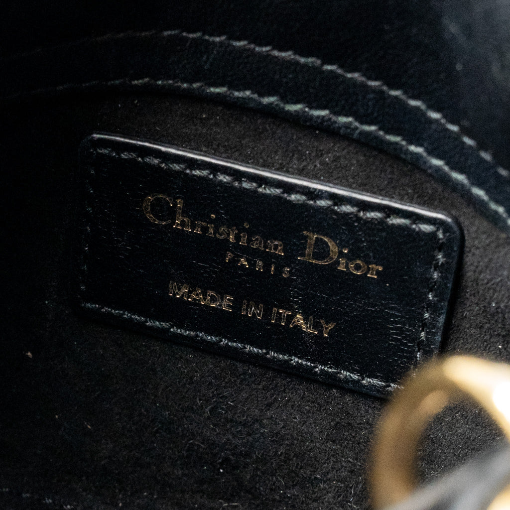 DIOR MICRO LADY DIOR LAMBSKIN BLACK LGHW