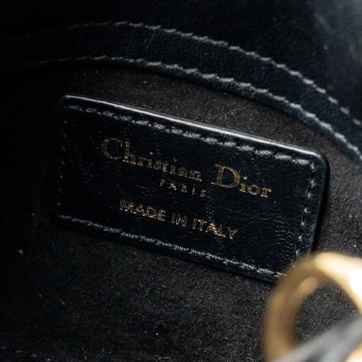 DIOR MICRO LADY DIOR LAMBSKIN BLACK LGHW