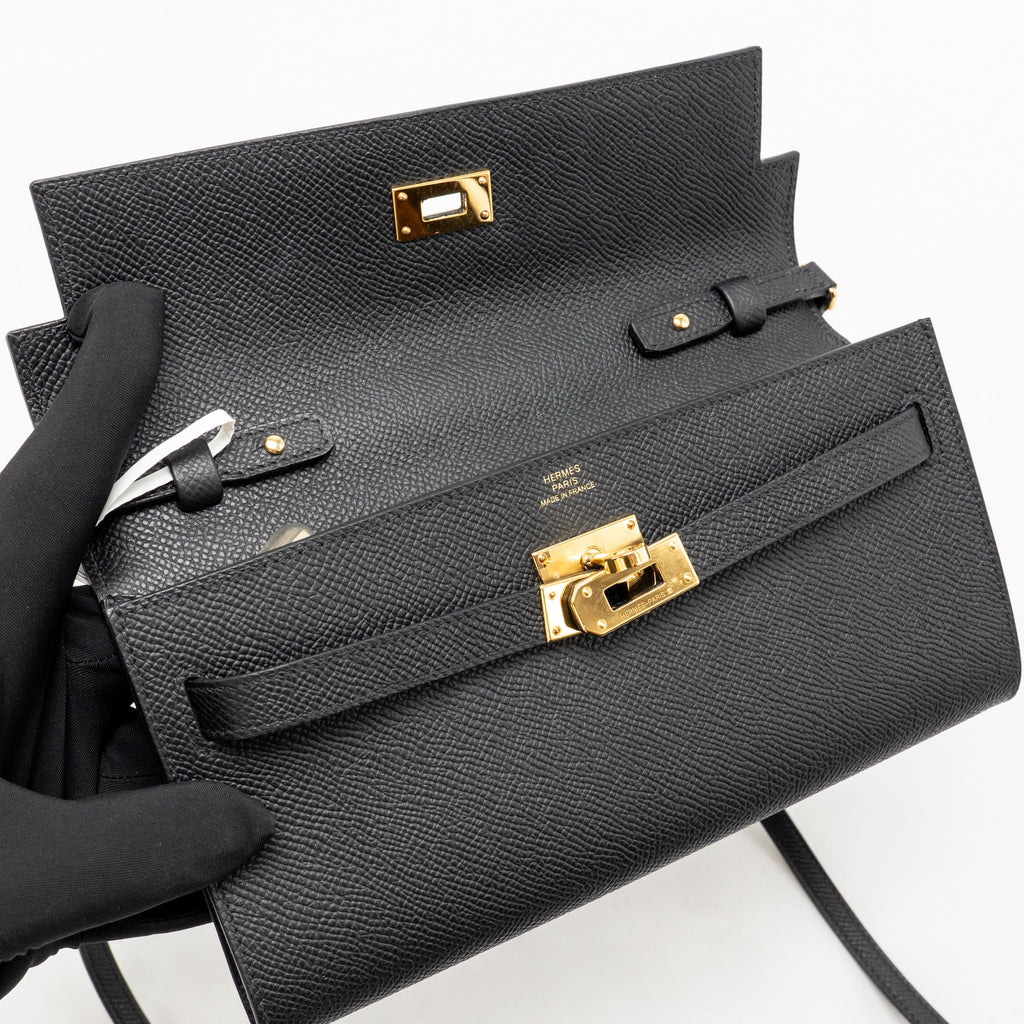 HERMES Kelly to go Epsom Black GHW