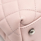 CHANEL SMALL COCO HANDLE CAVIAR PINK RUTHENIUM SHW