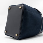HERMES CARGO PICOTIN 18 LOCK BAG CANVAS/SWIFT BLEU MARINE/BLACK GHW