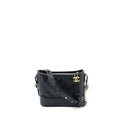 CHANEL SMALL GABRIELLE HOBO BAG AGED CALFSKIN BLACK MULTICOLOUR HARDWARE