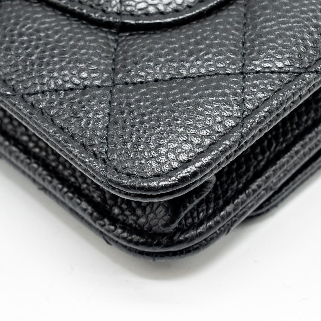 CHANEL CLASSIC WALLET ON CHAIN CAVIAR BLACK GHW
