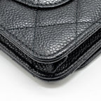 CHANEL CLASSIC WALLET ON CHAIN CAVIAR BLACK GHW