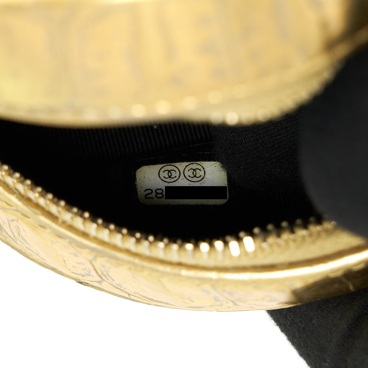 CHANEL MINI ROUND VANITY WITH CHAIN CROC EMBOSSED LEATHER GOLD GHW