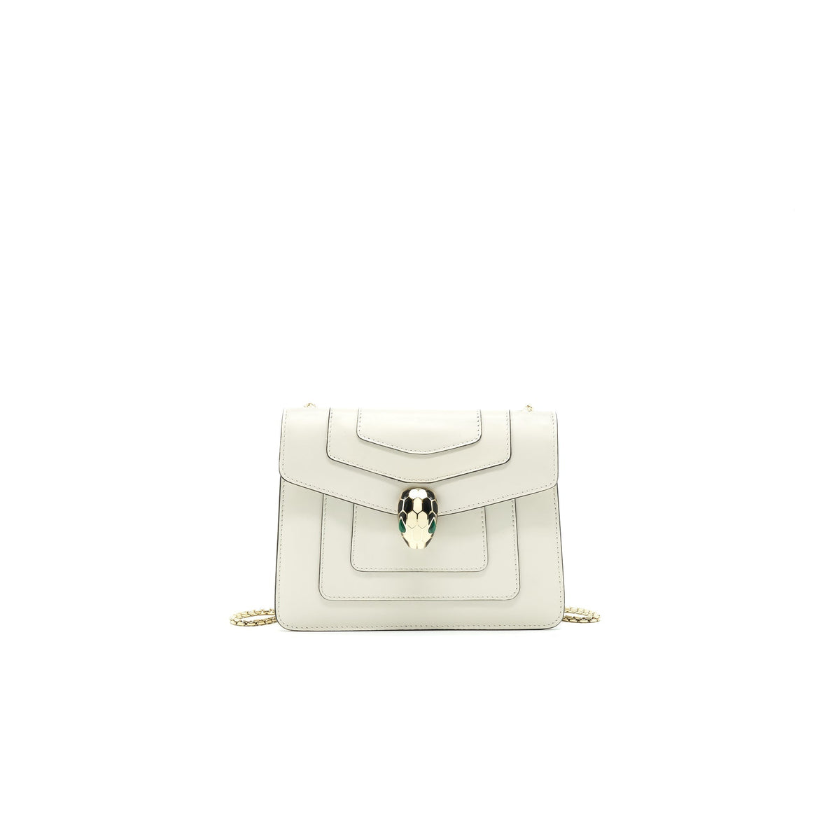 BVLGARI SERPENTI FOREVER CROSSBODY BAG WHITE