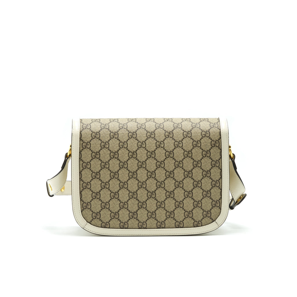 GUCCI HORSEBIT 1955 SMALL SHOULDER BAG WHITE LEATHER
