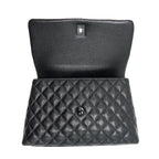 CHANEL COCO HANDLE SMALL FLAP BAG GRAINED CALFSKIN & BLACK METAL