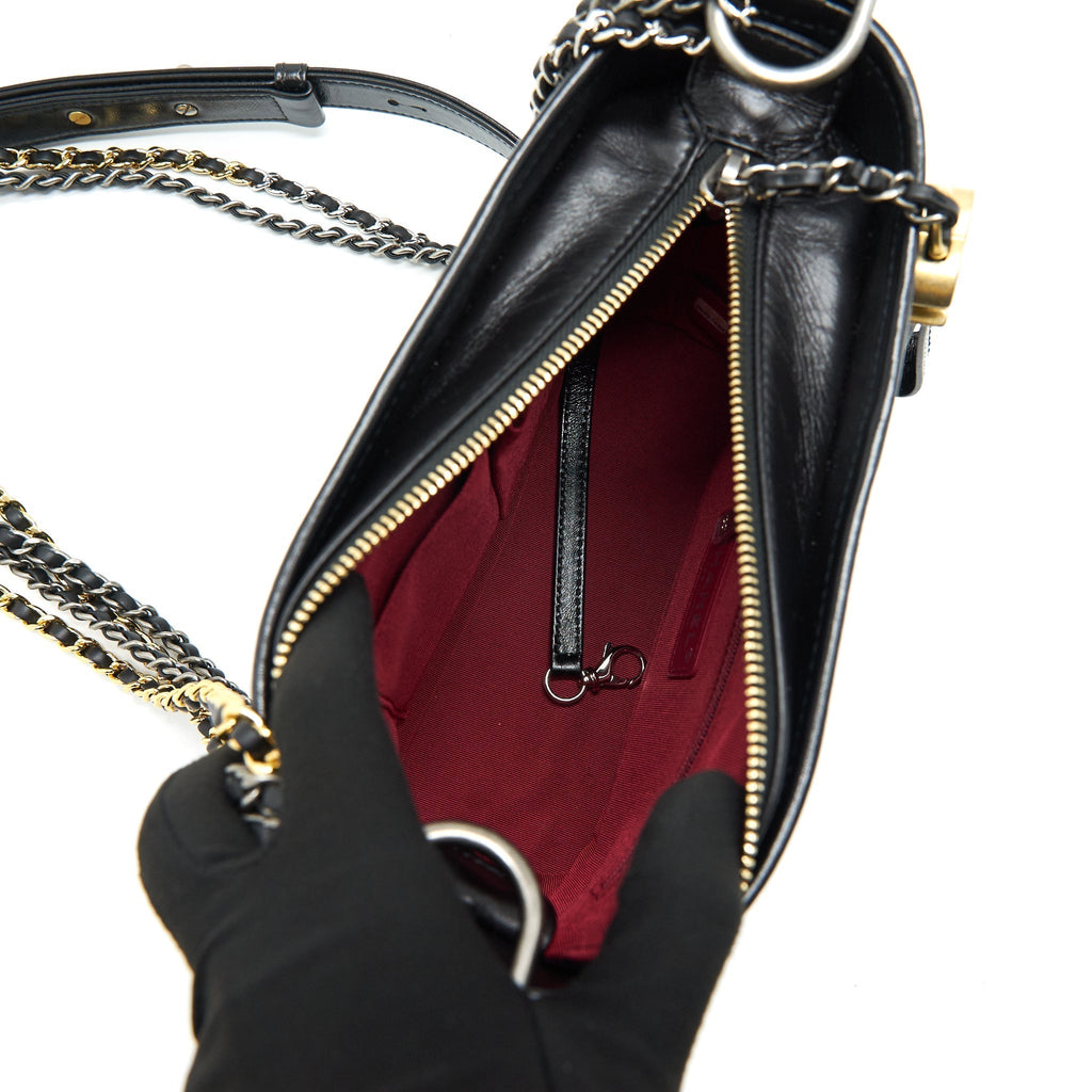 CHANEL SMALL BLACK GABRIELLE HOBO BAG