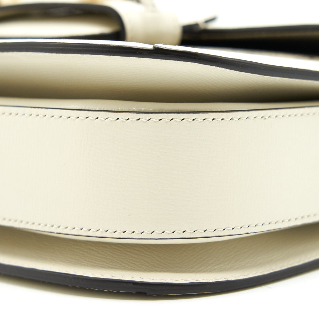GUCCI HORSEBIT 1955 SMALL SHOULDER BAG WHITE LEATHER