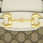 GUCCI HORSEBIT 1955 SMALL SHOULDER BAG WHITE LEATHER