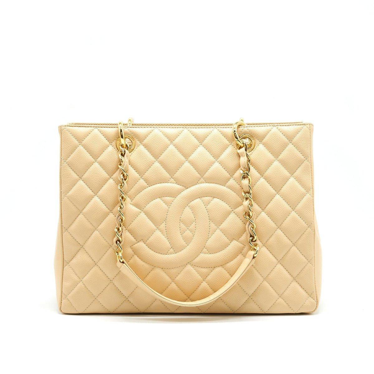 CHANEL CAVIAR GRAND SHOPPING TOTE GST BEIGE