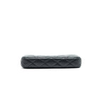 CHANEL DOUBLE ZIP CLUTCH WITH CHAIN LAMBSKIN BLACK SHW
