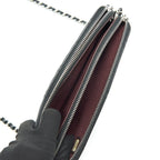 CHANEL DOUBLE ZIP CLUTCH WITH CHAIN LAMBSKIN BLACK SHW