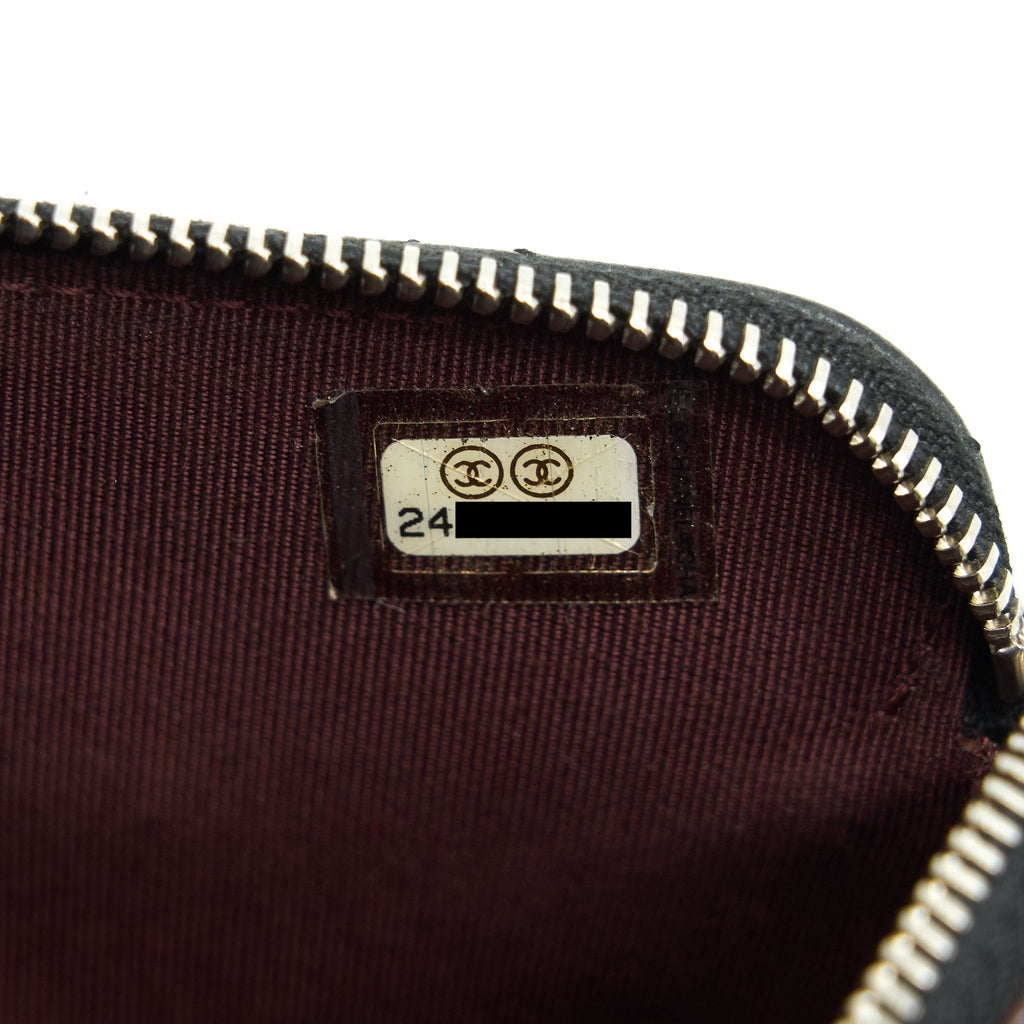 CHANEL DOUBLE ZIP CLUTCH WITH CHAIN LAMBSKIN BLACK SHW
