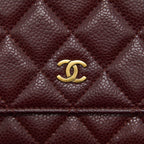 CHANEL BURGUNDY WALLET ON CHAIN CAVIAR GHW