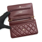 CHANEL BURGUNDY WALLET ON CHAIN CAVIAR GHW