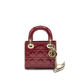 DIOR MINI LADY DIOR PATENT LEATHER RED