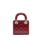DIOR MINI LADY DIOR PATENT LEATHER RED