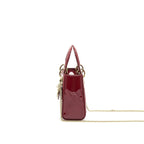 DIOR MINI LADY DIOR PATENT LEATHER RED