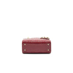 DIOR MINI LADY DIOR PATENT LEATHER RED