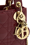 DIOR MINI LADY DIOR PATENT LEATHER RED