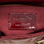 DIOR MINI LADY DIOR PATENT LEATHER RED