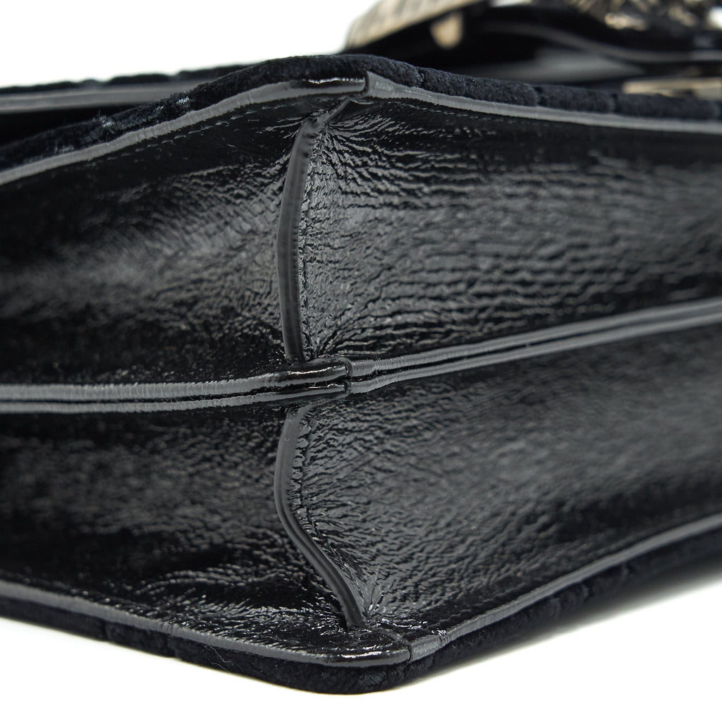 GUCCI DIONYSUS GG MEDIUM VELVET BLACK SHOULDER BAG