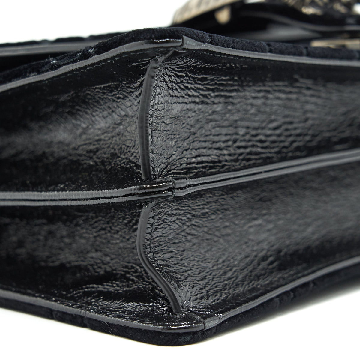 GUCCI DIONYSUS GG MEDIUM VELVET BLACK SHOULDER BAG