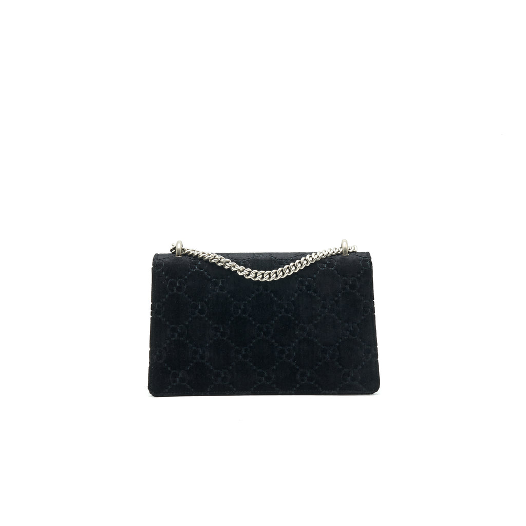 GUCCI DIONYSUS GG MEDIUM VELVET BLACK SHOULDER BAG