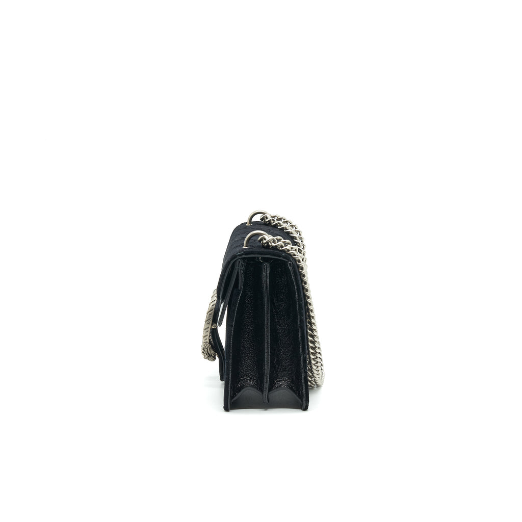 GUCCI DIONYSUS GG MEDIUM VELVET BLACK SHOULDER BAG
